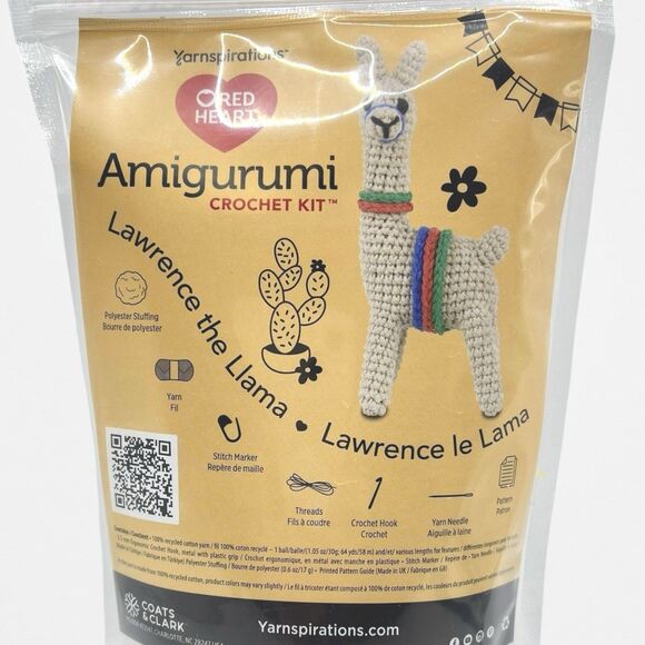 Red Heart Amigurumi Crochet Kit Lawrence Llama Stuffed Animal Toy Yarnspirations - Picture 7 of 7